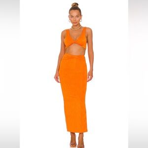 Orange Women's Skirt and top set